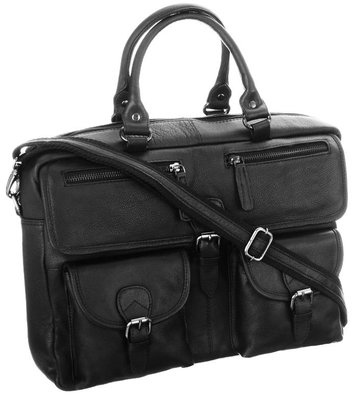 Мужская кожаная сумка с отделом для ноутбука 14 дюймов Always Wild черная LAP146NDM фото