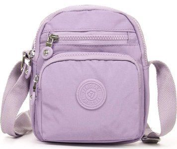 Жіноча текстильна сумка крос-боді Jielshi фіолетова LANC23 l.purple фото