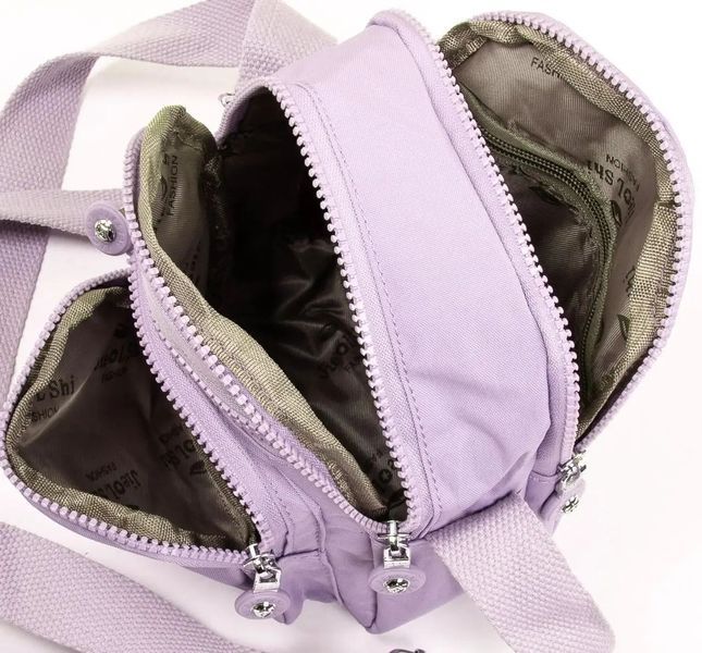 Жіноча текстильна сумка крос-боді Jielshi фіолетова LANC23 l.purple фото