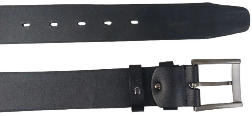 Широкий мужской джинсовый кожаный ремень Skipper черный 4,5 см 1685-45 фото