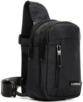 Сумка мужская через плечо Lanpad черная LAN0930 black фото