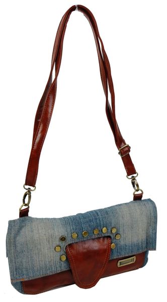 Женская джинсовая сумка небольшого размера Fashion jeans bag синяя Jeans8055 blue фото