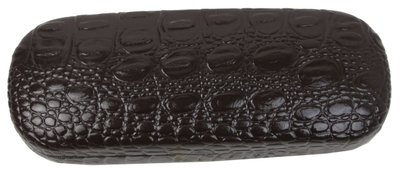 Твердий футляр, чохол для окулярів Stylion чорний під крокодила S963S croco brown фото