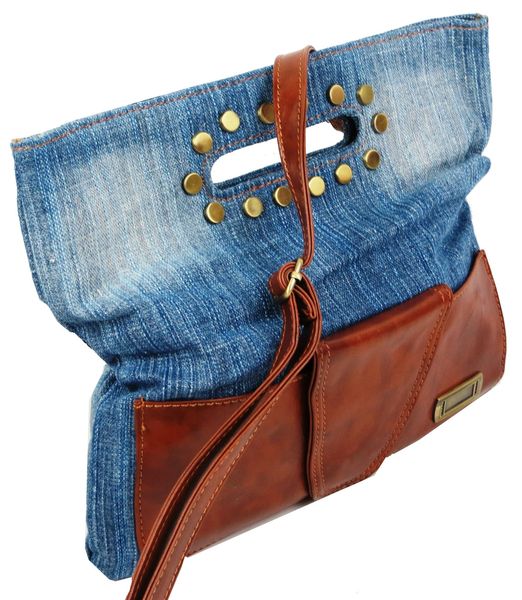 Жіноча джинсова сумка невеликого розміру Fashion jeans bag синя Jeans8055 blue фото