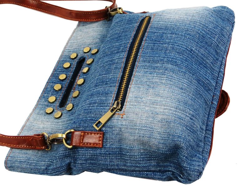 Жіноча джинсова сумка невеликого розміру Fashion jeans bag синя Jeans8055 blue фото