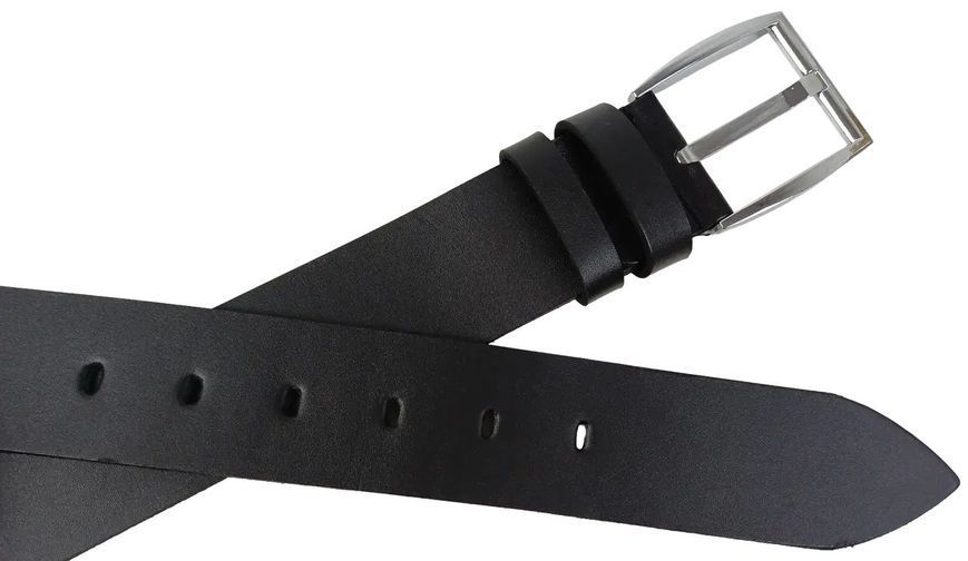Широкий мужской ремень из толстой кожи Skipper черный 1693-50 фото
