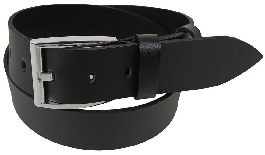 Широкий мужской ремень из толстой кожи Skipper черный 1693-50 фото