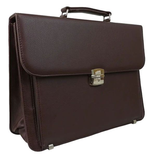 Чоловічий портфель зі еко шкіри Exclusive, Україна коричневий 714000 brown фото