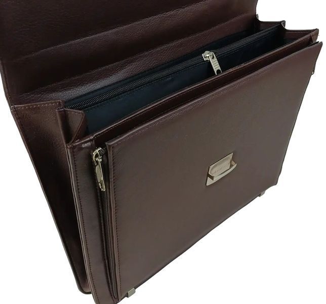 Чоловічий портфель зі еко шкіри Exclusive, Україна коричневий 714000 brown фото