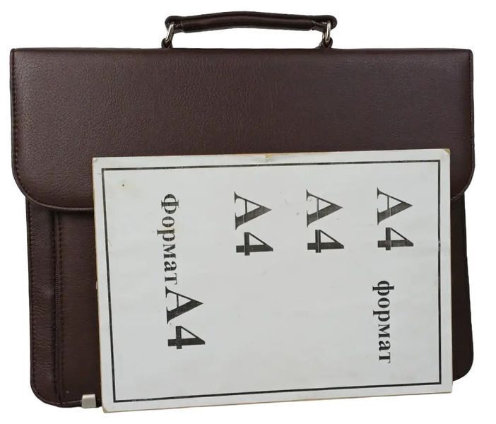 Чоловічий портфель зі еко шкіри Exclusive, Україна коричневий 714000 brown фото