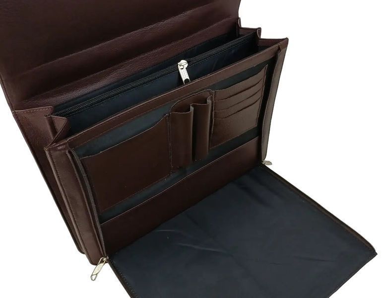 Чоловічий портфель зі еко шкіри Exclusive, Україна коричневий 714000 brown фото