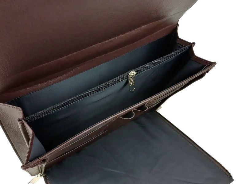 Чоловічий портфель зі еко шкіри Exclusive, Україна коричневий 714000 brown фото