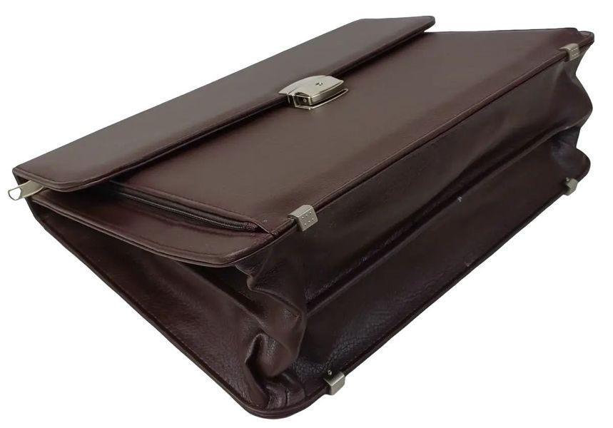Чоловічий портфель зі еко шкіри Exclusive, Україна коричневий 714000 brown фото