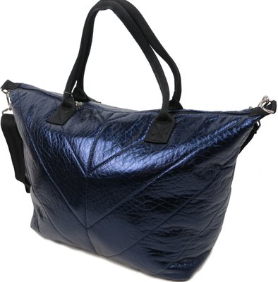 Жіноча дута сумка Wallaby шкірзам синя 8-57396 фото