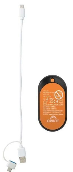 Перезаряжаемая грелка для рук до 47С, повербанк 5200мА Crivit оранжевый IAN486786 orange фото