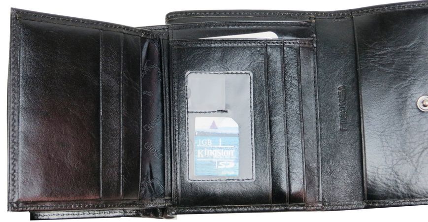 Чоловіче шкіряне портмоне зі знімним картхолдером Giorgio Ferretti чорне GF0346 фото