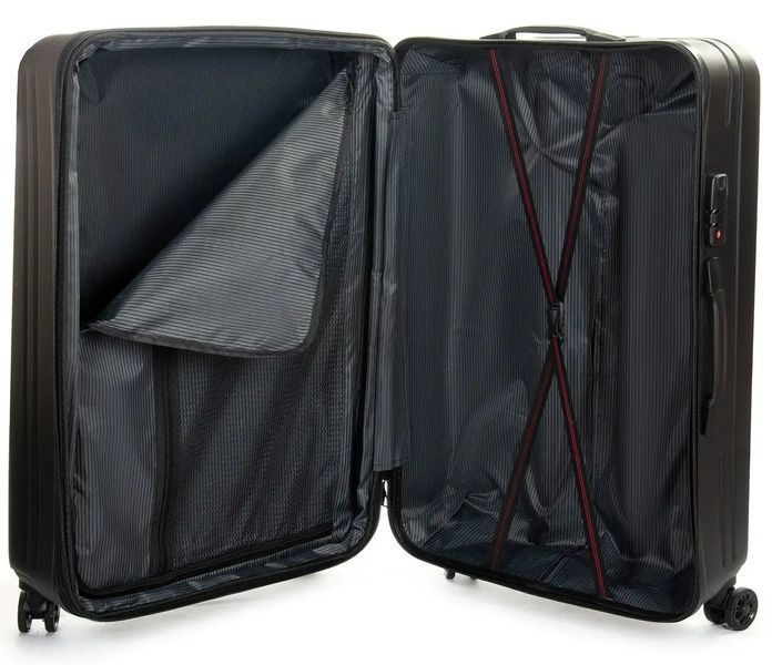 Средний пластиковый чемодан с расширением на колесах 78L Fashion черный POD804 medium black фото