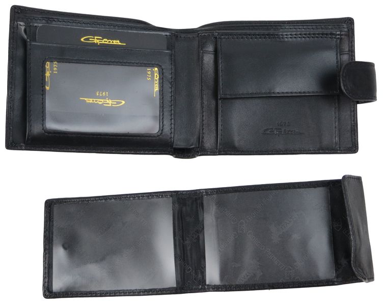 Чоловіче шкіряне портмоне зі знімним картхолдером Giorgio Ferretti чорний GF005A2 фото
