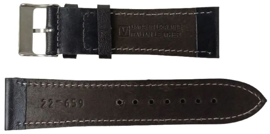 Кожаный ремешок для часов Mykhail Ikhtyar, шириной 22 мм черный S22-659S black фото