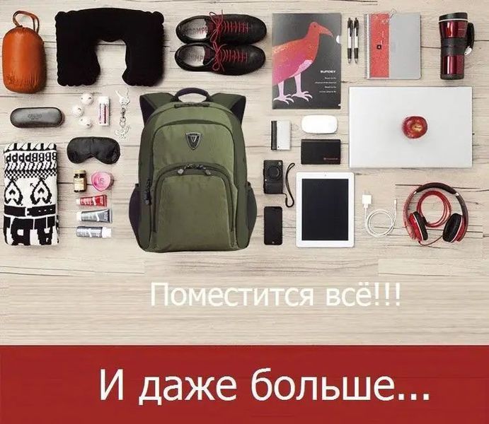 Рюкзак для ноутбука 15,6" Sumdex PON-394TY + дощовик хакі PON-394TY фото