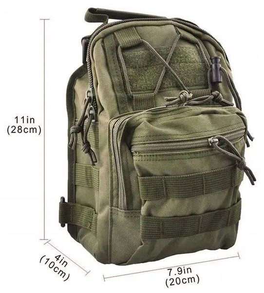 Тактическая сумка, слинг, армейский рюкзак через плечо Green Tactical oneftb020tb фото