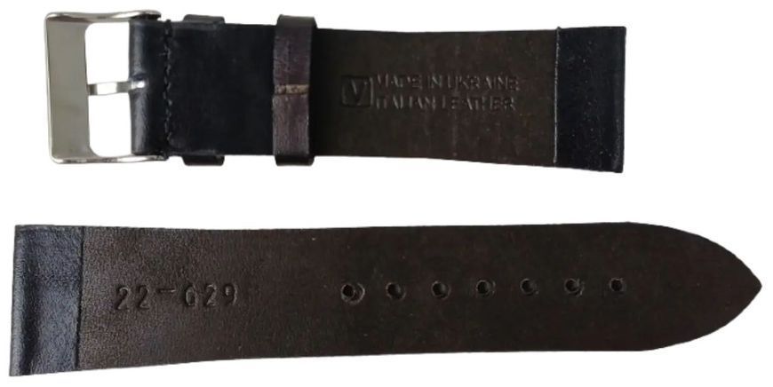 Шкіряний ремінець для годинника Mykhail Ikhtyar Ш22 мм чорний S22-629S black фото