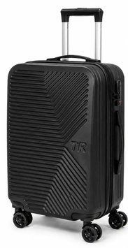 Маленький пластиковый чемодан с расширением на колесах 47L Fashion черный POD804 small black фото