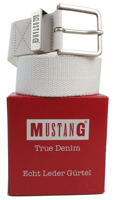 Чоловічий тканинний ремінь стропа під джинси Mustang, Німеччина білий MG2067B03 white фото