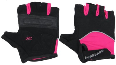 Велосипедні жіночі рукавички Crivit чорні з рожевим IAN281783 pink фото