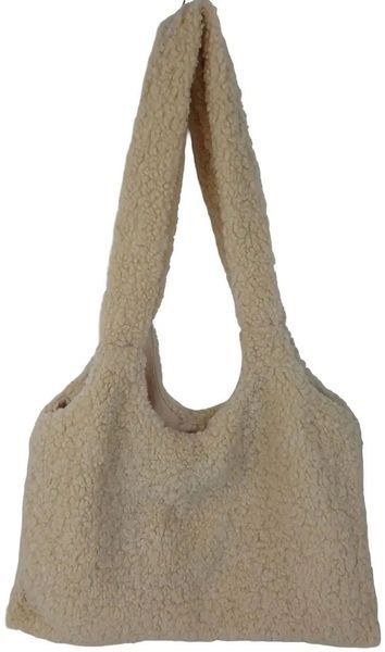 Женская плюшевая сумка через плечо мягкая Teddy Bag, тренд 2026 бежевая 8721098342217 beige фото
