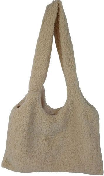 Женская плюшевая сумка через плечо мягкая Teddy Bag, тренд 2026 бежевая 8721098342217 beige фото