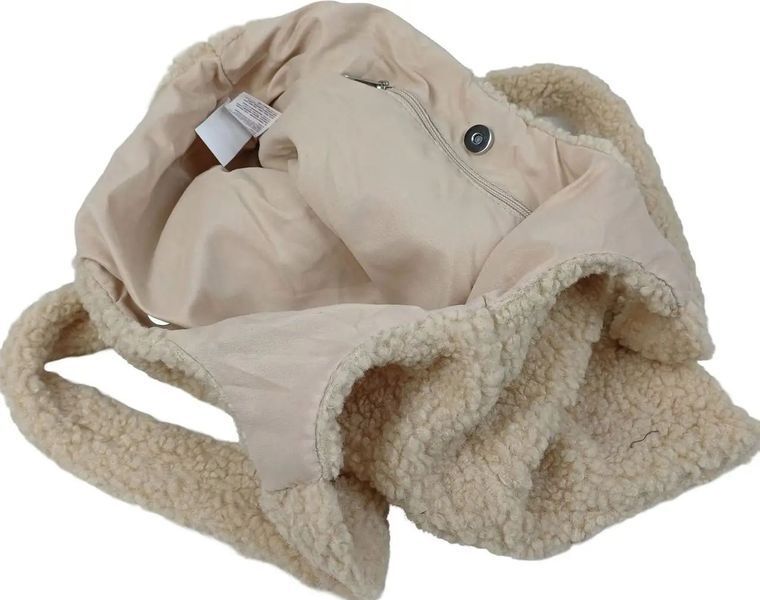Женская плюшевая сумка через плечо мягкая Teddy Bag, тренд 2026 бежевая 8721098342217 beige фото