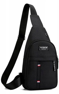 Тканинна чоловіча сумка, слінг Fashion Instinct чорна 7714492717294 фото