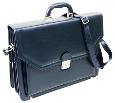 Великий чоловічий портфель з екошкіри AMO SST01 синій SST01 navy фото