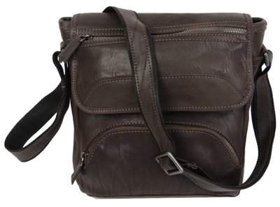 Кожаная мужская сумка, планшетка Mykhail Ikhtyar, Украина коричневая 45032 brown фото