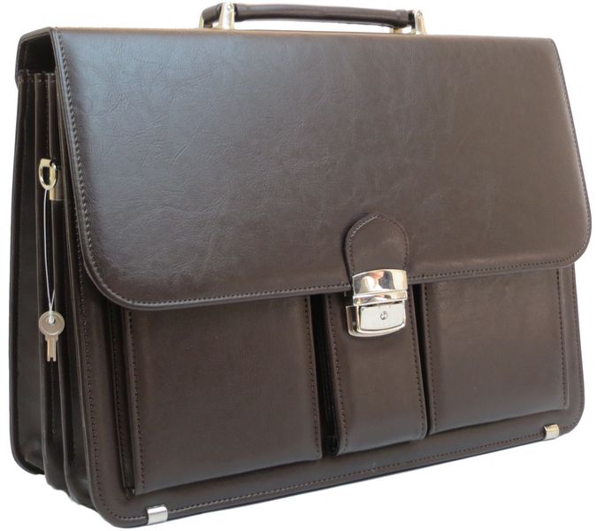 Чоловічий портфель з екошкіри AMO Польща SST10 SST10 brown фото