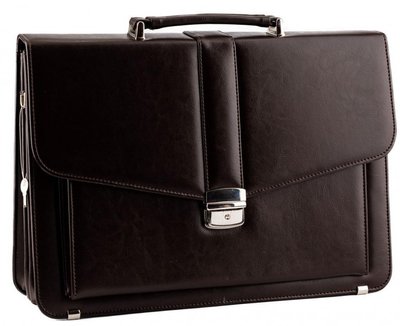 Класичний чоловічий портфель з екошкіри AMO SST11 SST11 brown фото
