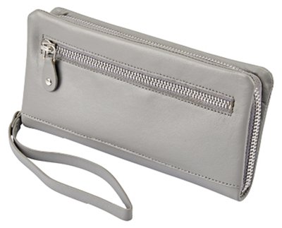 Жіночий гаманець портмоне, клатч із натуральної шкіри Boccaccio сірий 4088500149449 фото