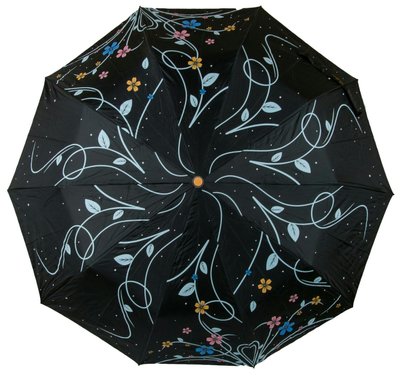 Женский зонт полуавтомат Bellisimo черный PODM529-4 фото