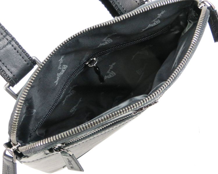 Мужская кожаная сумка на плечо Mykhail Ikhtyar, Украина черная 45043 black фото