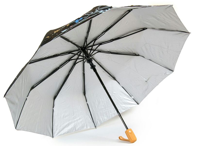 Жіноча парасолька напівавтомат Bellisimo чорна PODM529-4 фото