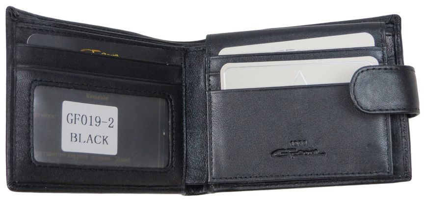 Чоловічий шкіряний гаманець, портмоне Giorgio Ferretti чорний GF0192 фото