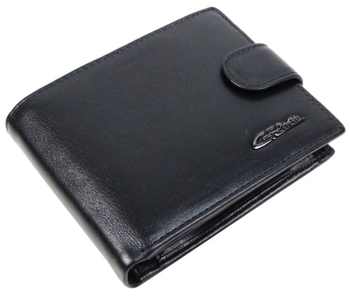 Компактний чоловічий шкіряний гаманець, портмоне Giorgio Ferretti чорний GF0232 фото