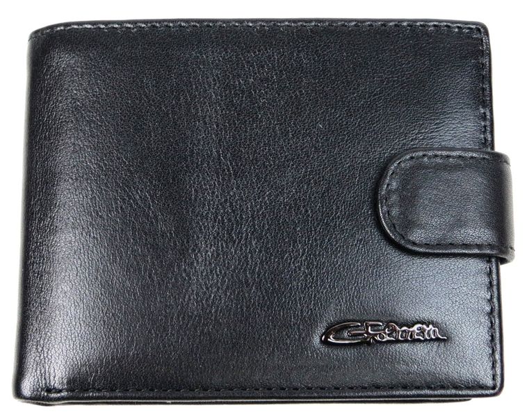Компактний чоловічий шкіряний гаманець, портмоне Giorgio Ferretti чорний GF0232 фото