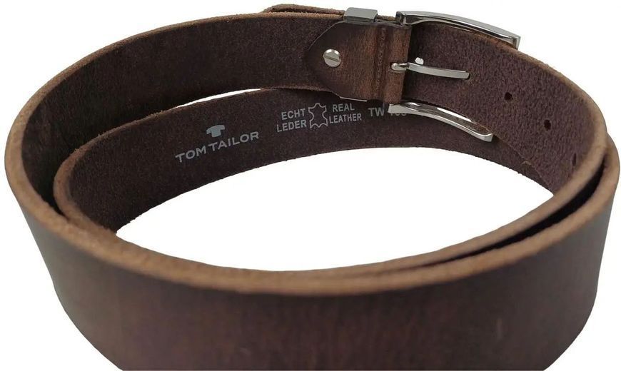 Мужской кожаный ремень под джинсы Tom Tailor RMT118 коричневый RMT118 фото