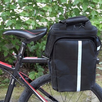 Складана велосипедна сумка на багажник із дощовиком 30L Korbi чорна S1645290 фото