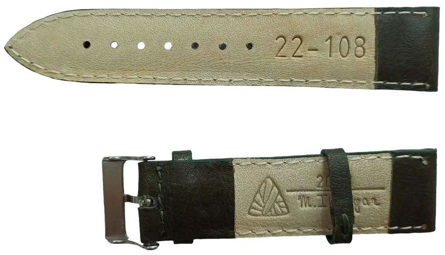 Кожаный ремешок для часов Mykhail Ikhtyar Ш22 мм оливковый S22-108S olive фото