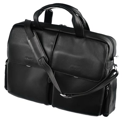 Чоловіча ділова сумка, портфель із натуральної шкіри Sheff чорний S5005.10 фото