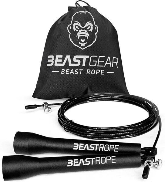 Швидкісна скакалка Beast Gear Beast Rope з можливістю регулювання та сталевим тросом для фітнесу, боксу та кросфіту 701197358713 фото