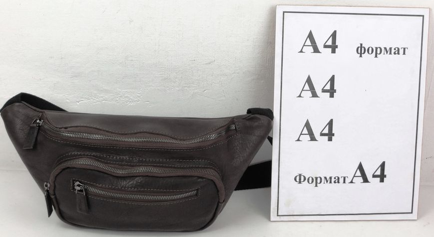 Велика шкіряна поясна сумка Mykhail Ikhtyar, Україна коричнева 80041 brown фото